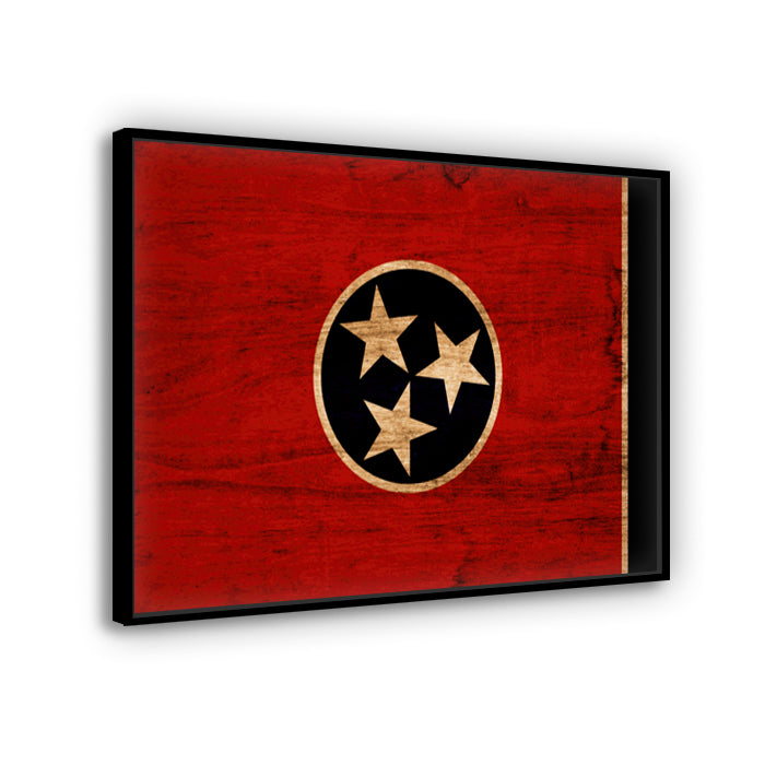 Rustic Tennessee Flag Canvas Wall Art Print