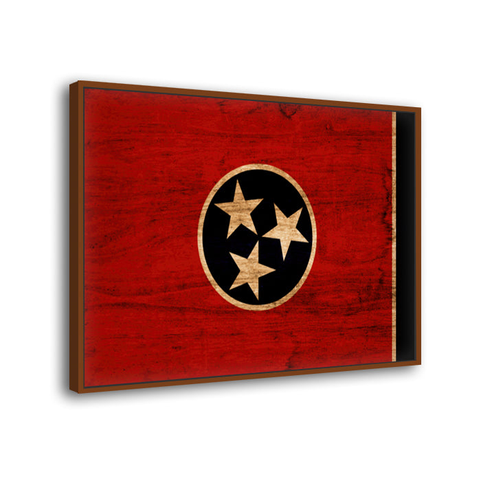 Rustic Tennessee Flag Canvas Wall Art Print