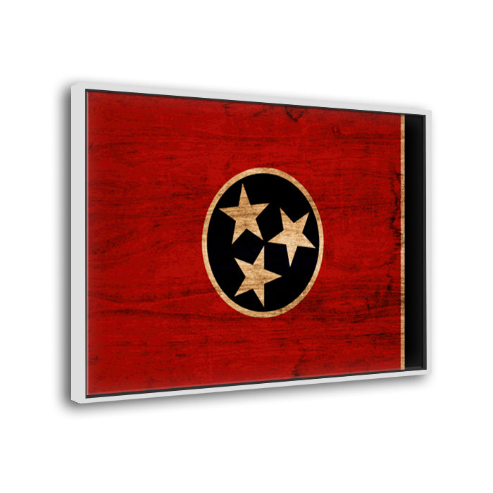 Rustic Tennessee Flag Canvas Wall Art Print
