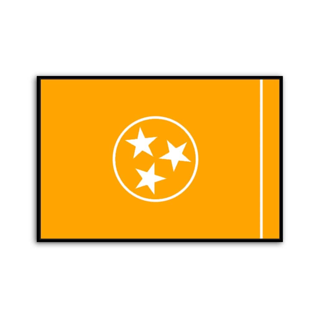 Orange & White Tennessee Flag Canvas Wall Art Print