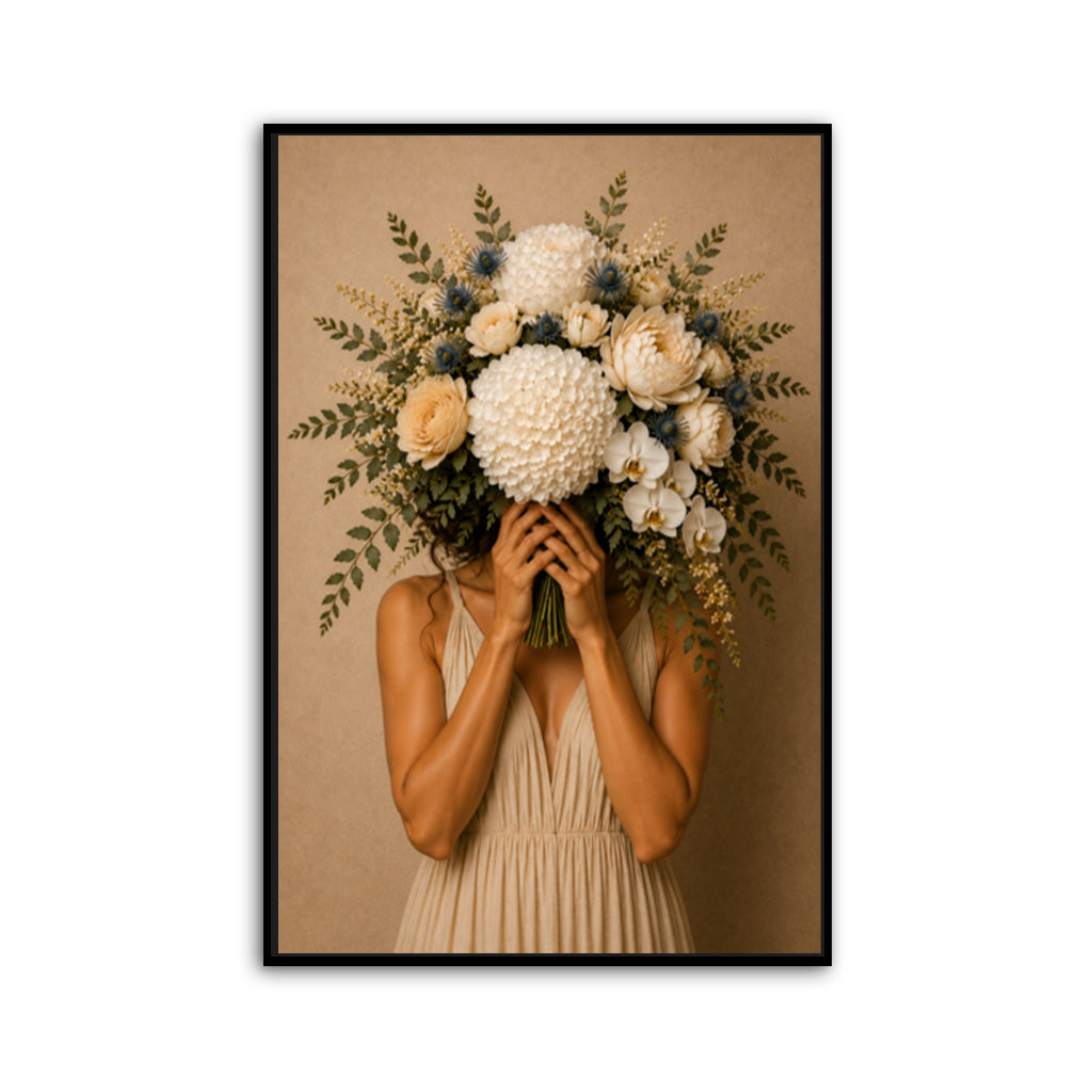 Natalie With Flowers Canvas Wall Art Print