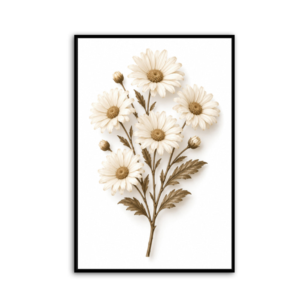 Dried Daisies Canvas Wall Art Print