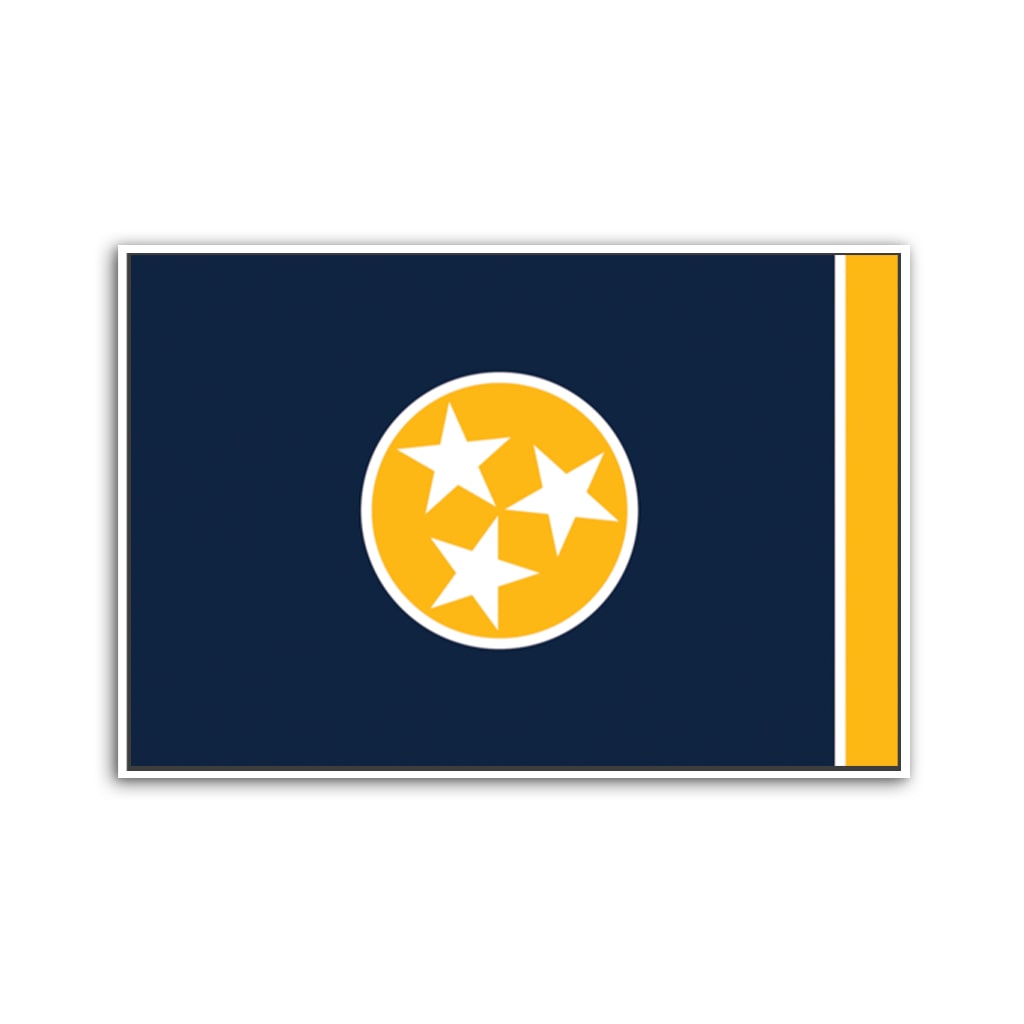 Navy & Gold Tennessee Flag Canvas Wall Art Print