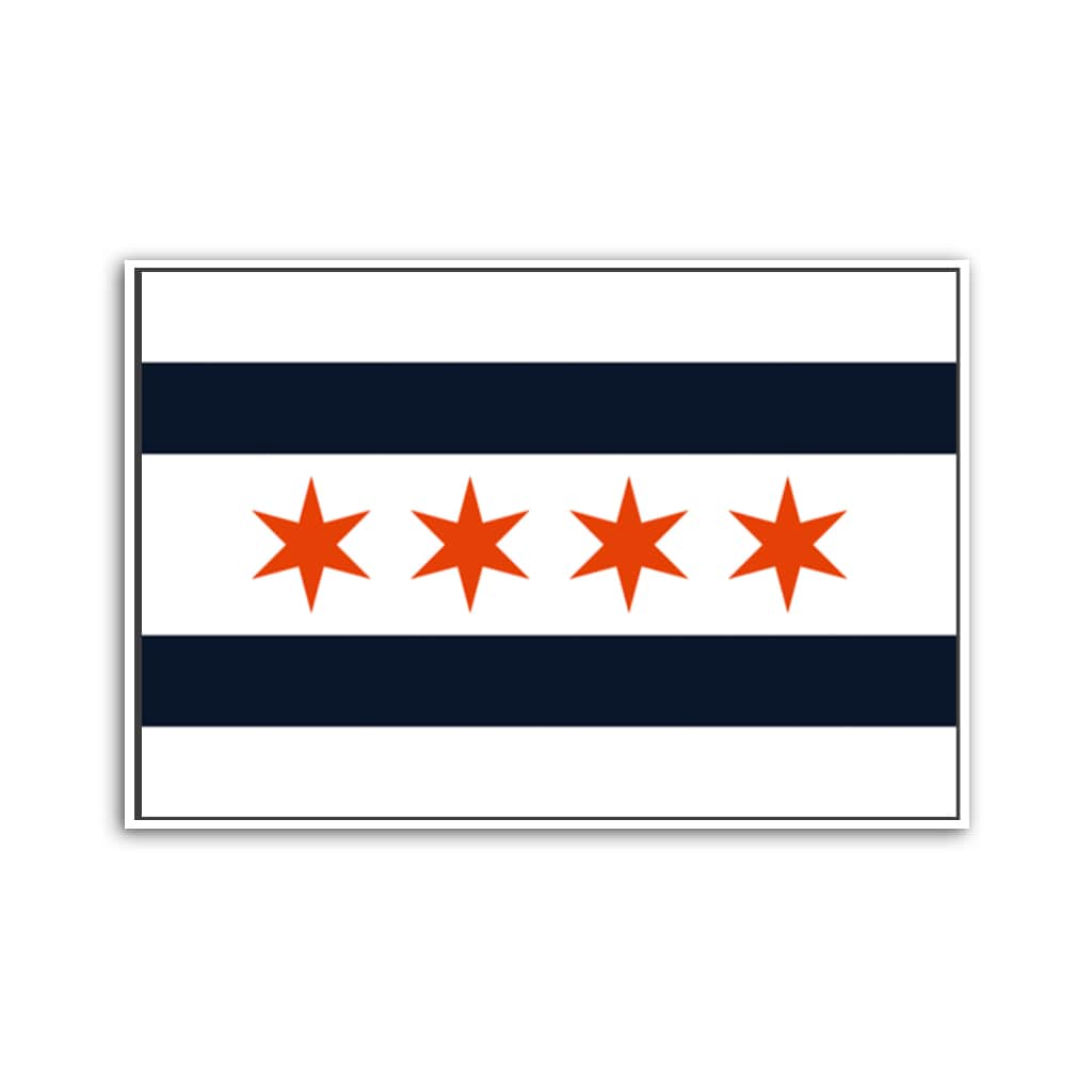 Navy & Orange Chicago Flag Canvas Wall Art Print
