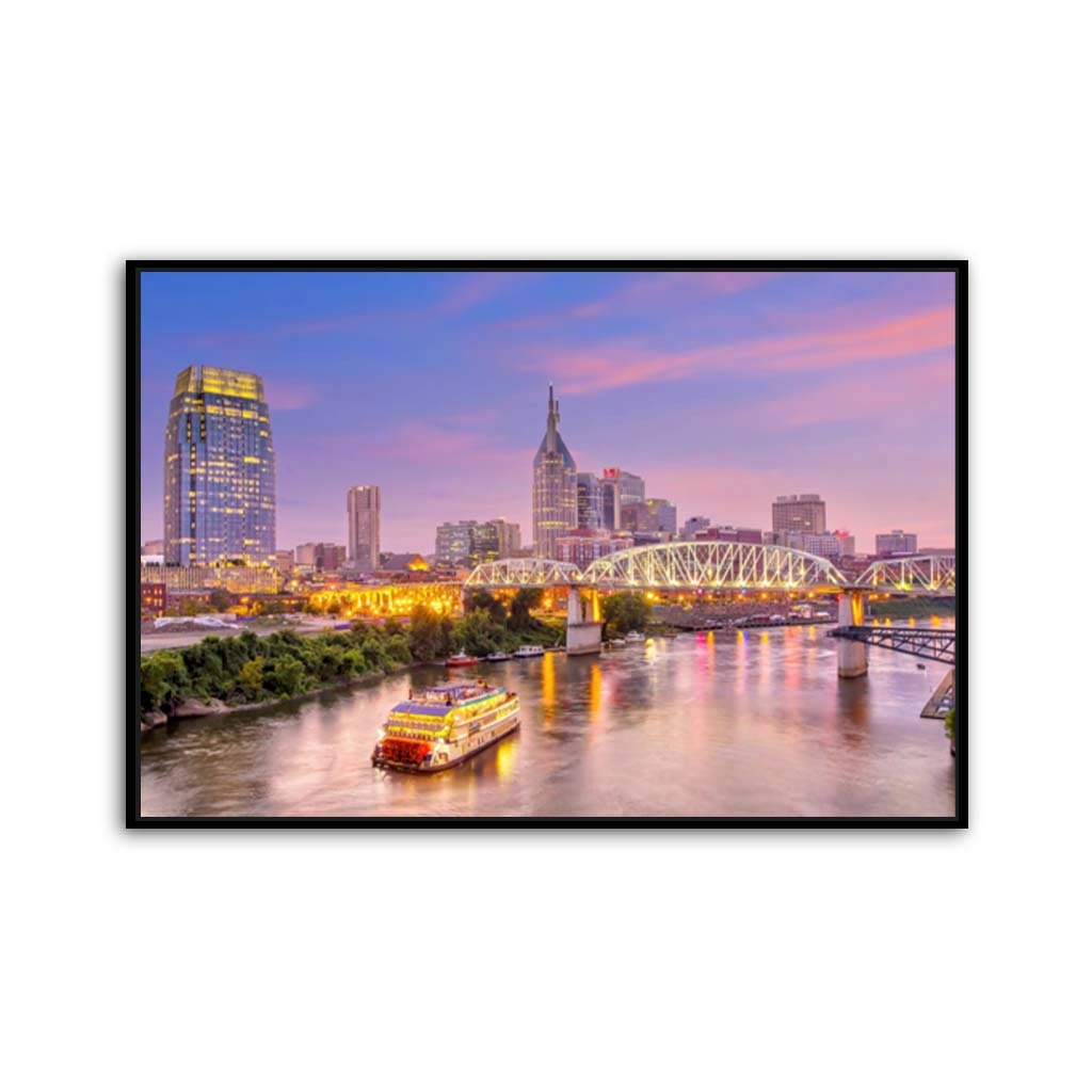 Nashville Skyline Sunset Canvas Wall Art Print