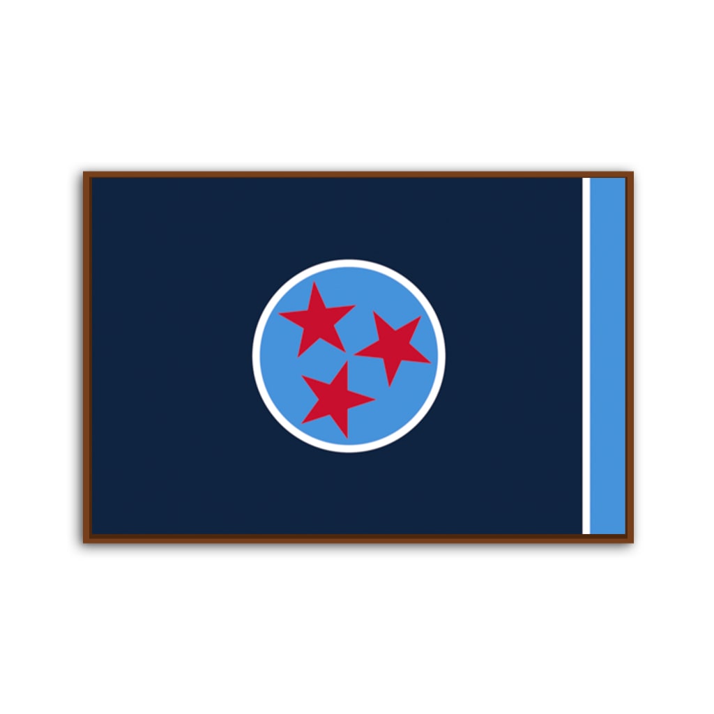 Navy & Teal Tennessee Flag Canvas Wall Art Print