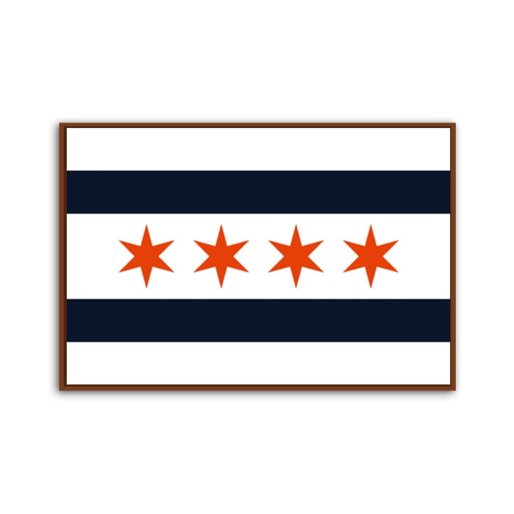 Navy & Orange Chicago Flag Canvas Wall Art Print