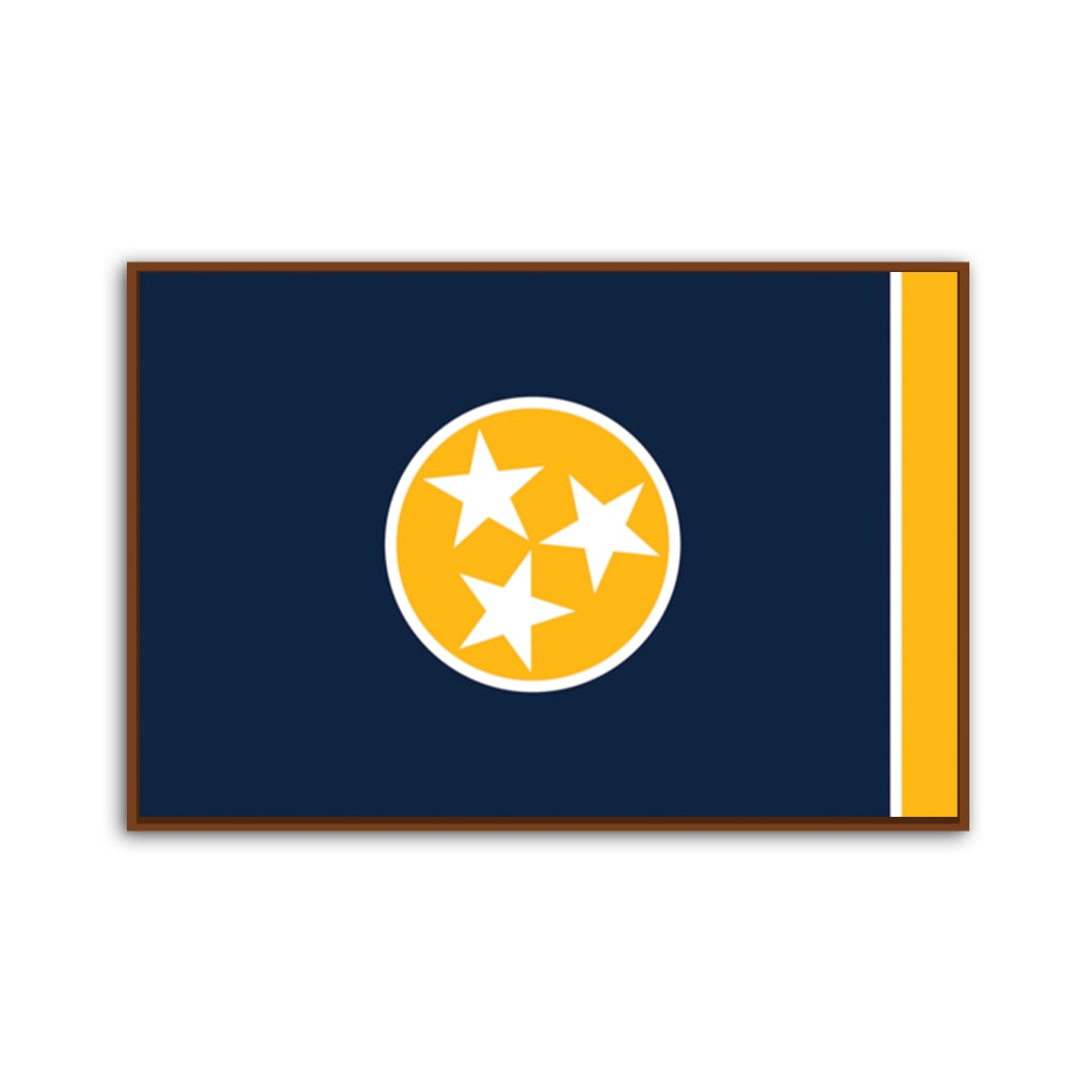 Navy & Gold Tennessee Flag Canvas Wall Art Print
