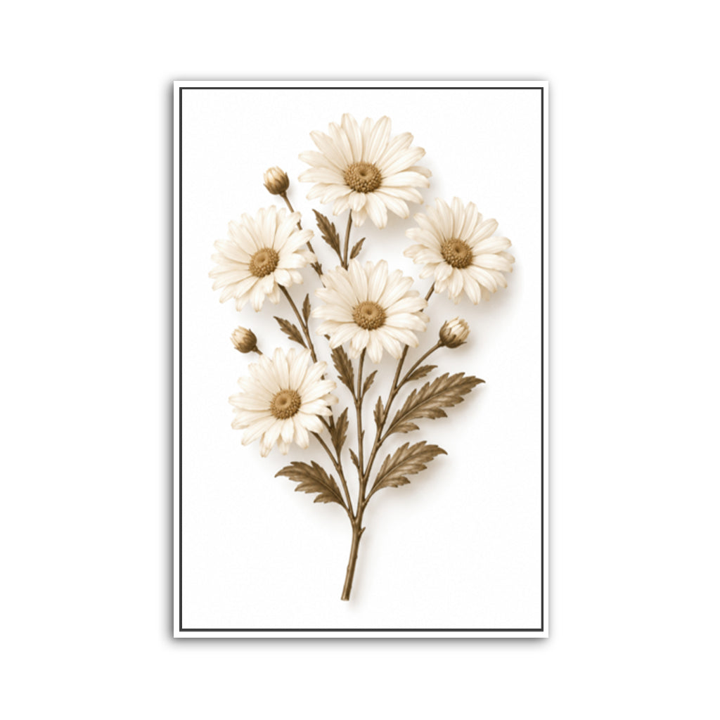 Dried Daisies Canvas Wall Art Print