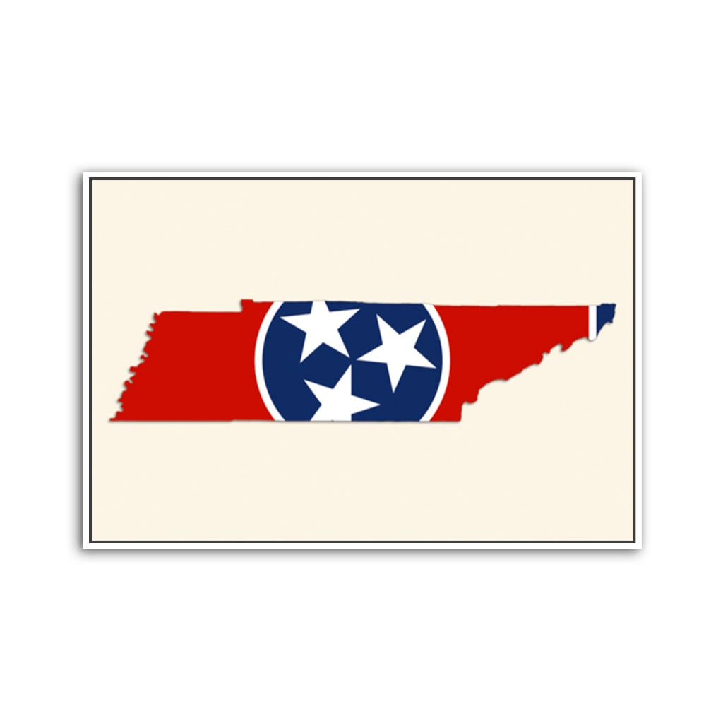 Tennessee Flag Silhouette Canvas Wall Art Print