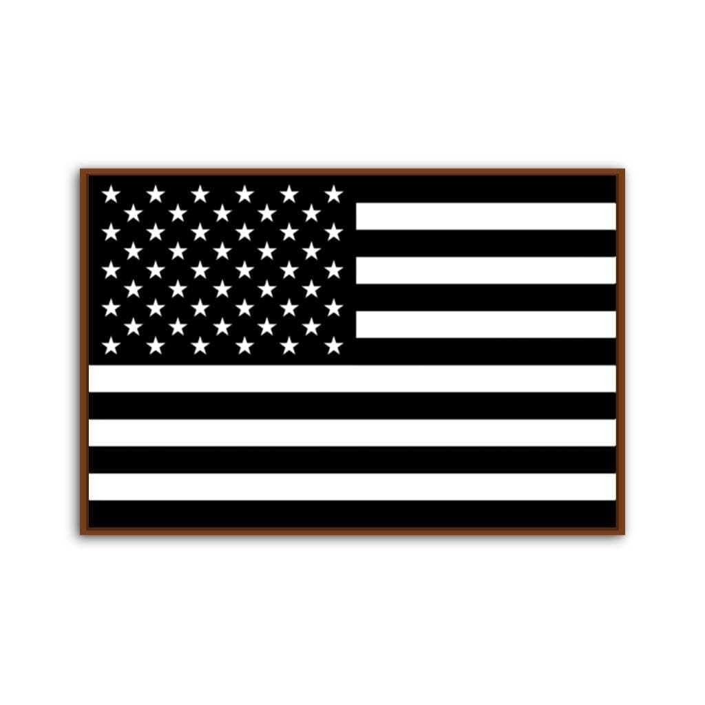 Black & White American Flag Canvas Wall Art Print