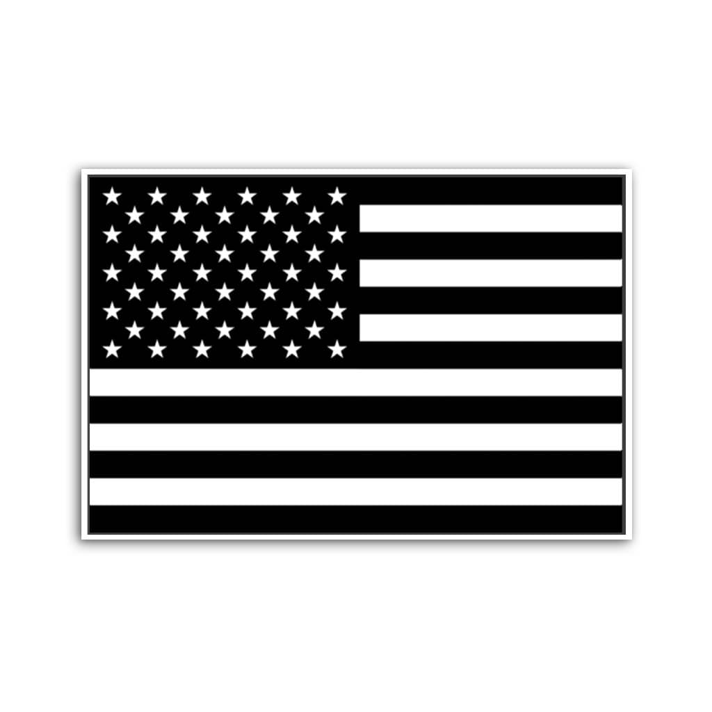 Black & White American Flag Canvas Wall Art Print