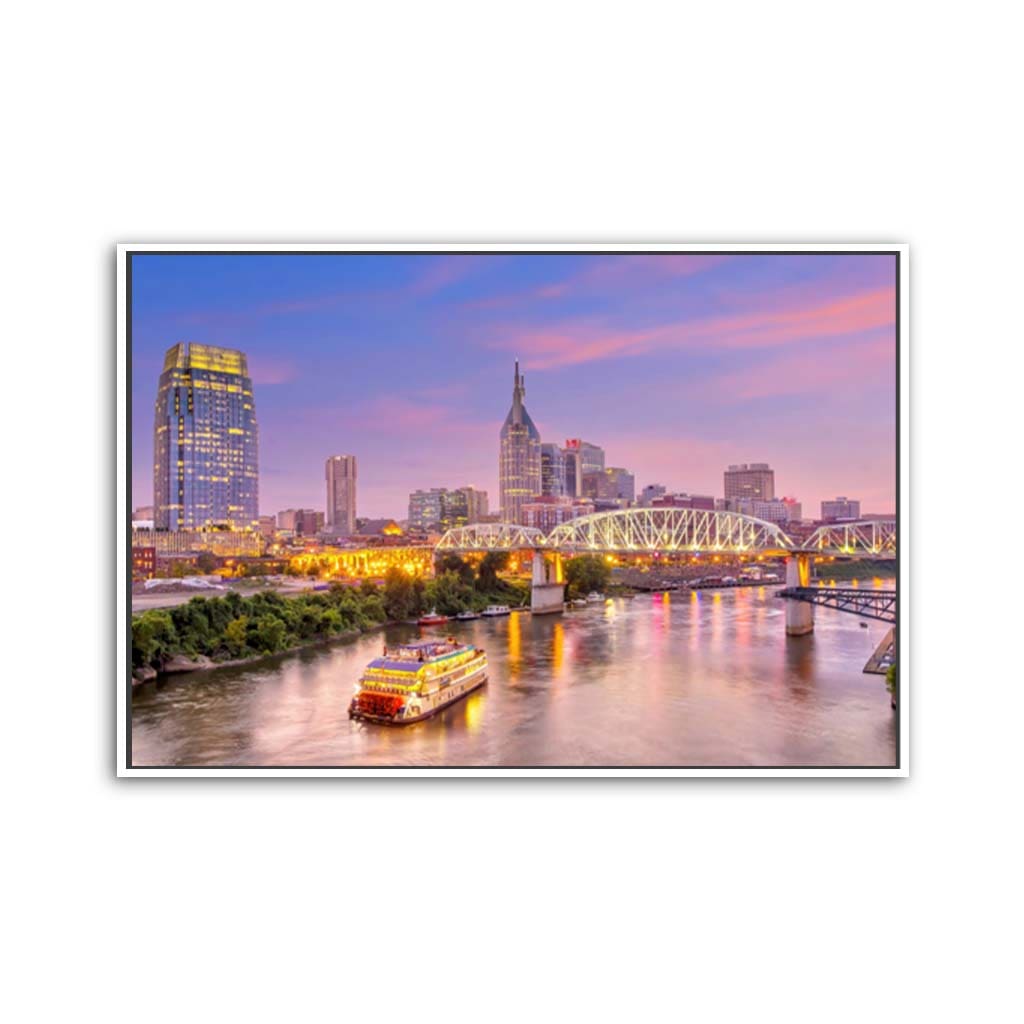 Nashville Skyline Sunset Canvas Wall Art Print