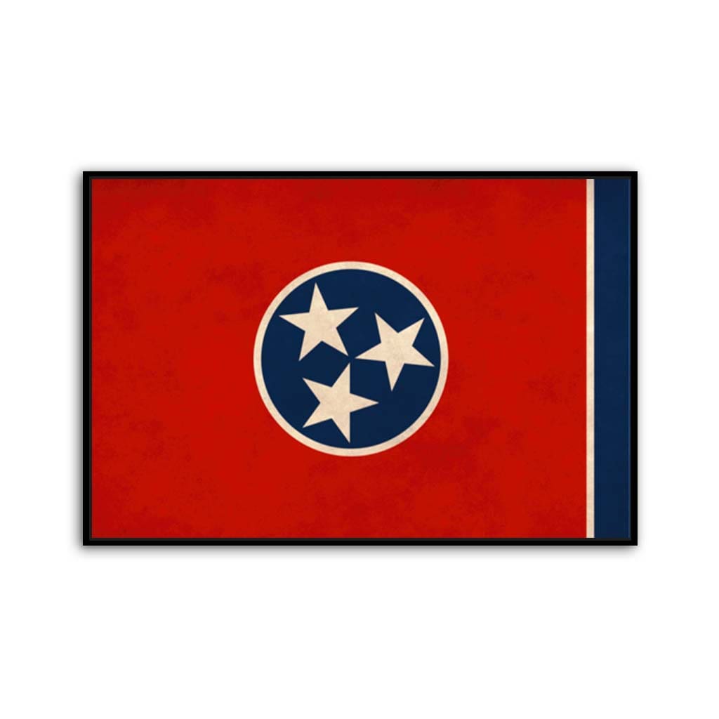 Distressed Tennessee Flag Canvas Wall Art Print