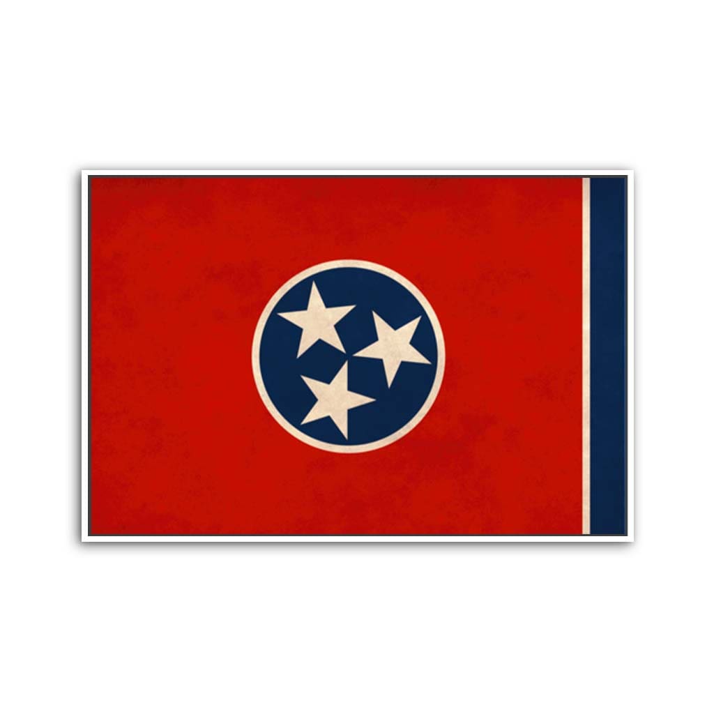 Distressed Tennessee Flag Canvas Wall Art Print