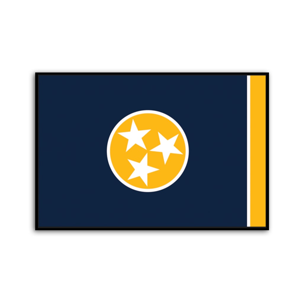 Navy & Gold Tennessee Flag Canvas Wall Art Print