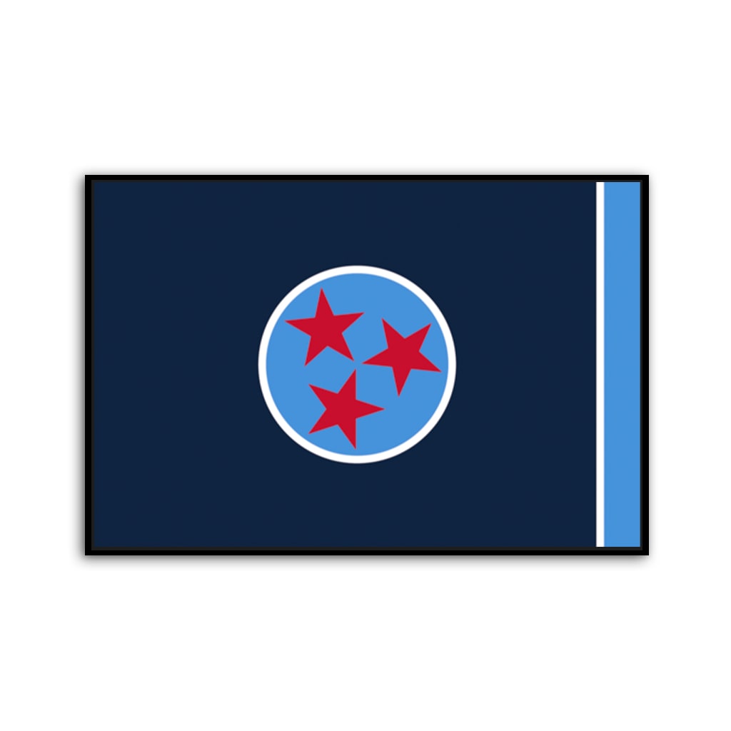 Navy & Teal Tennessee Flag Canvas Wall Art Print