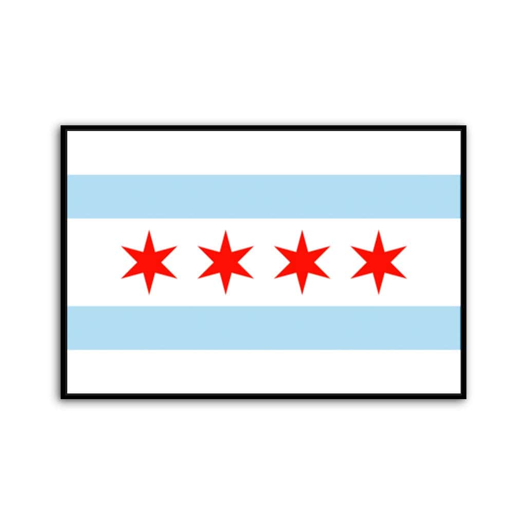 Chicago Flag Canvas Wall Art Print
