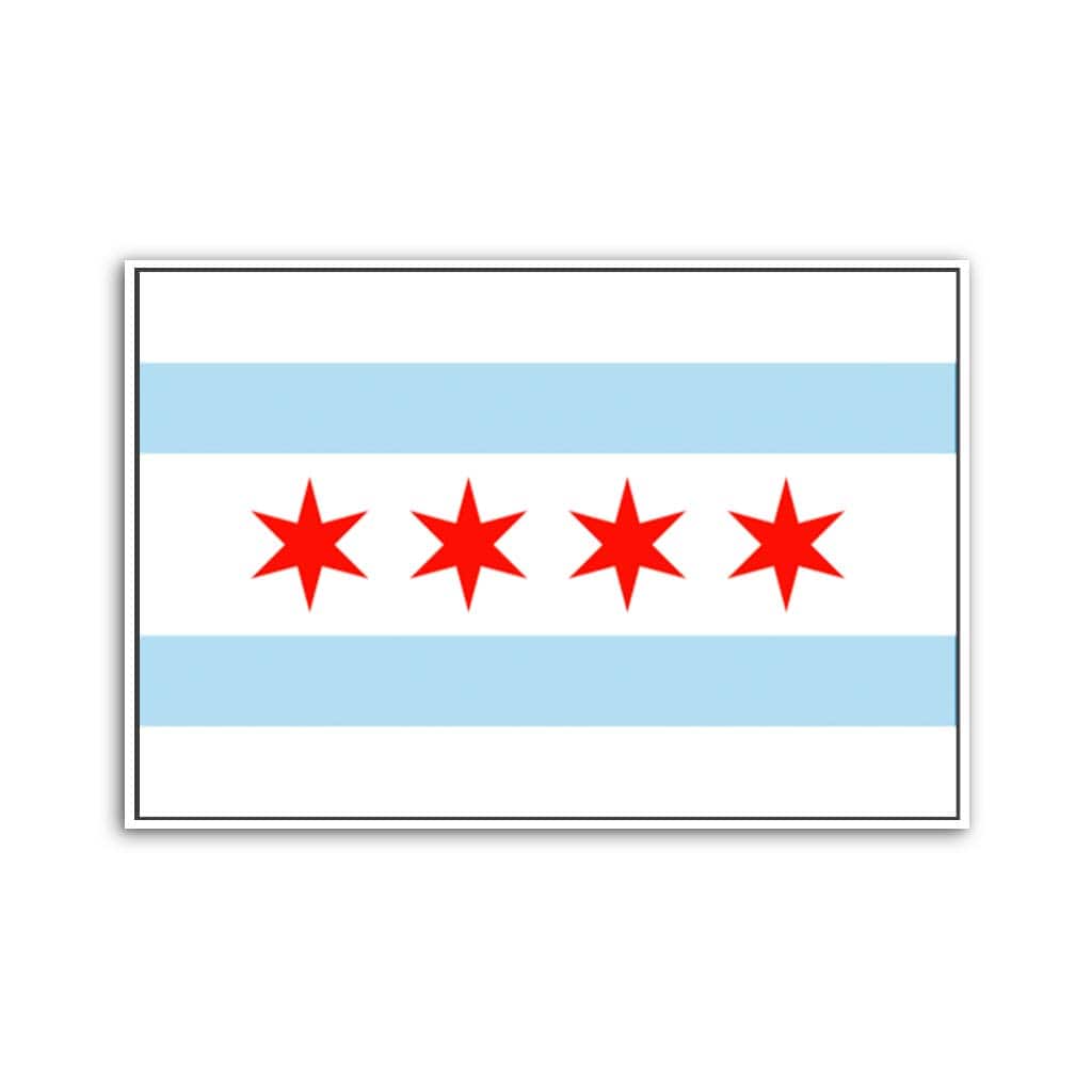 Chicago Flag Canvas Wall Art Print