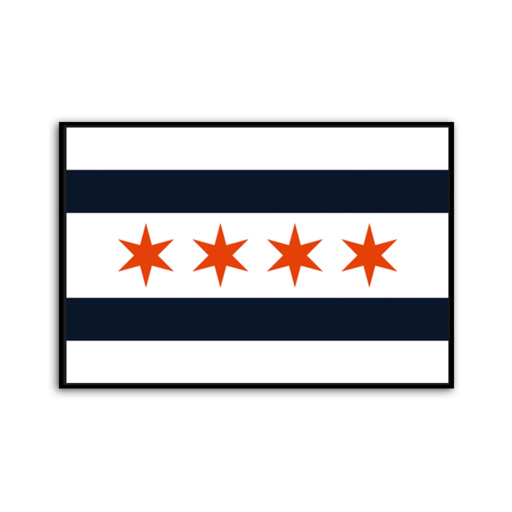 Navy & Orange Chicago Flag Canvas Wall Art Print