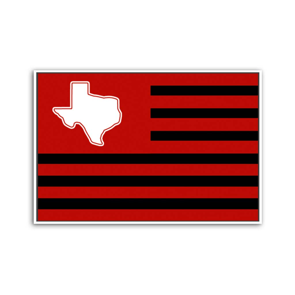 Red and Black Texas American Flag Canvas Wall Art Print
