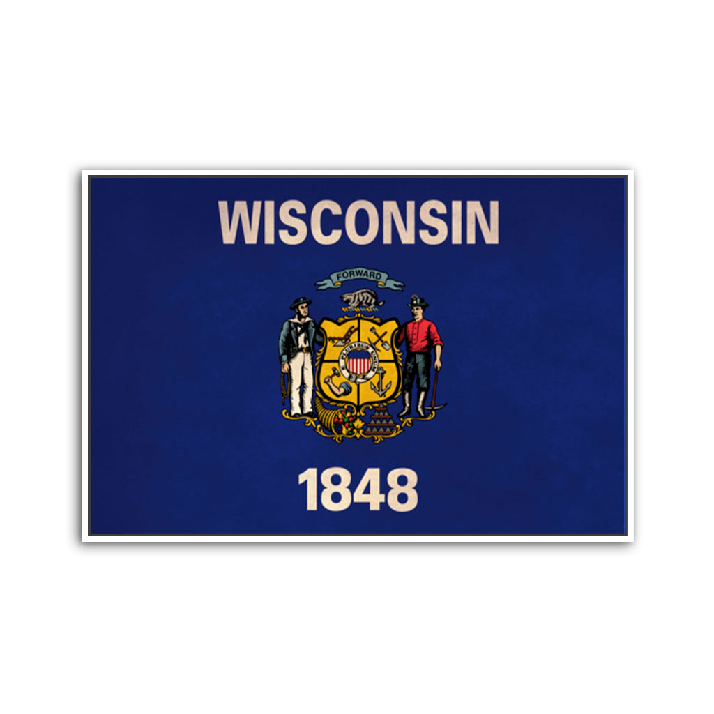 Distressed Wisconsin Flag Canvas Art Print
