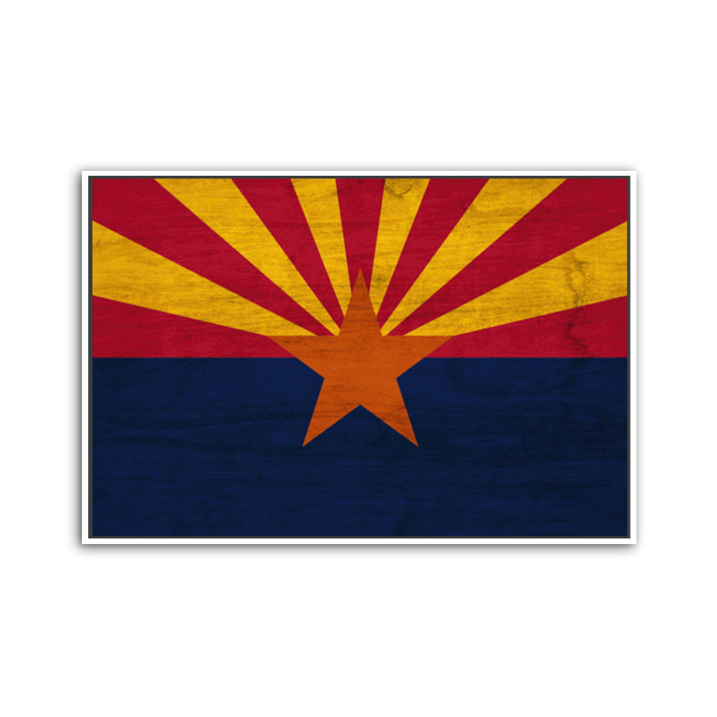 Rustic Arizona Canvas Flag Art Print
