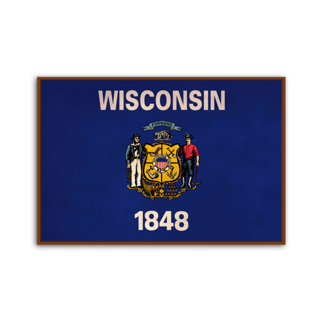 Distressed Wisconsin Flag Canvas Art Print