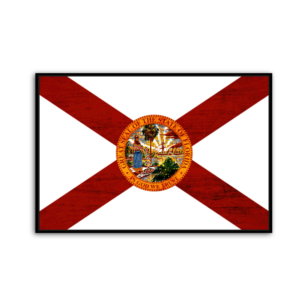Rustic Florida Flag Canvas Art Print