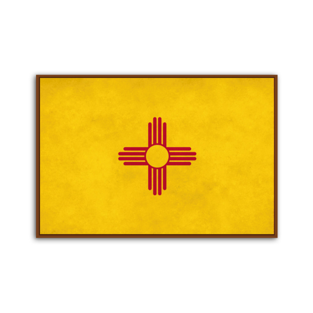 Distressed New Mexico Canvas Flag Art Print