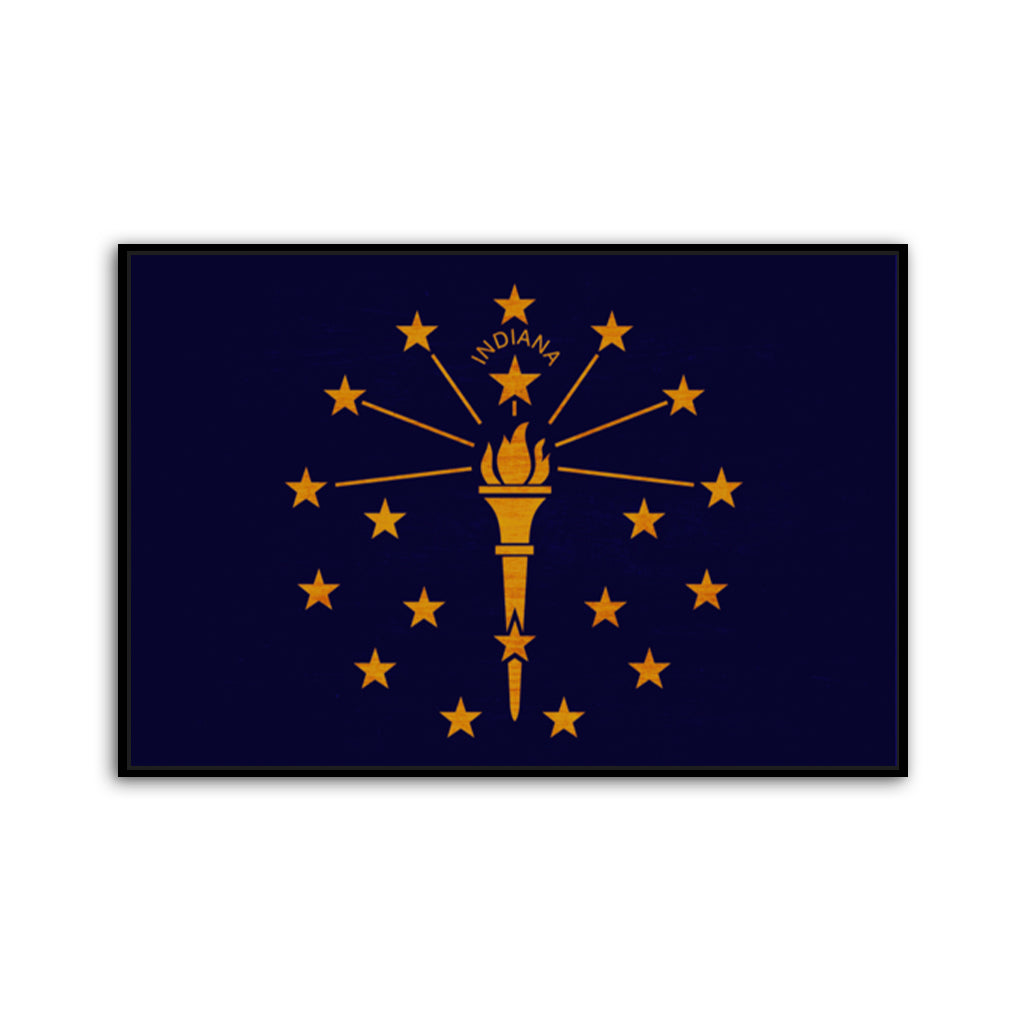 Rustic Indiana Flag Canvas Art Print