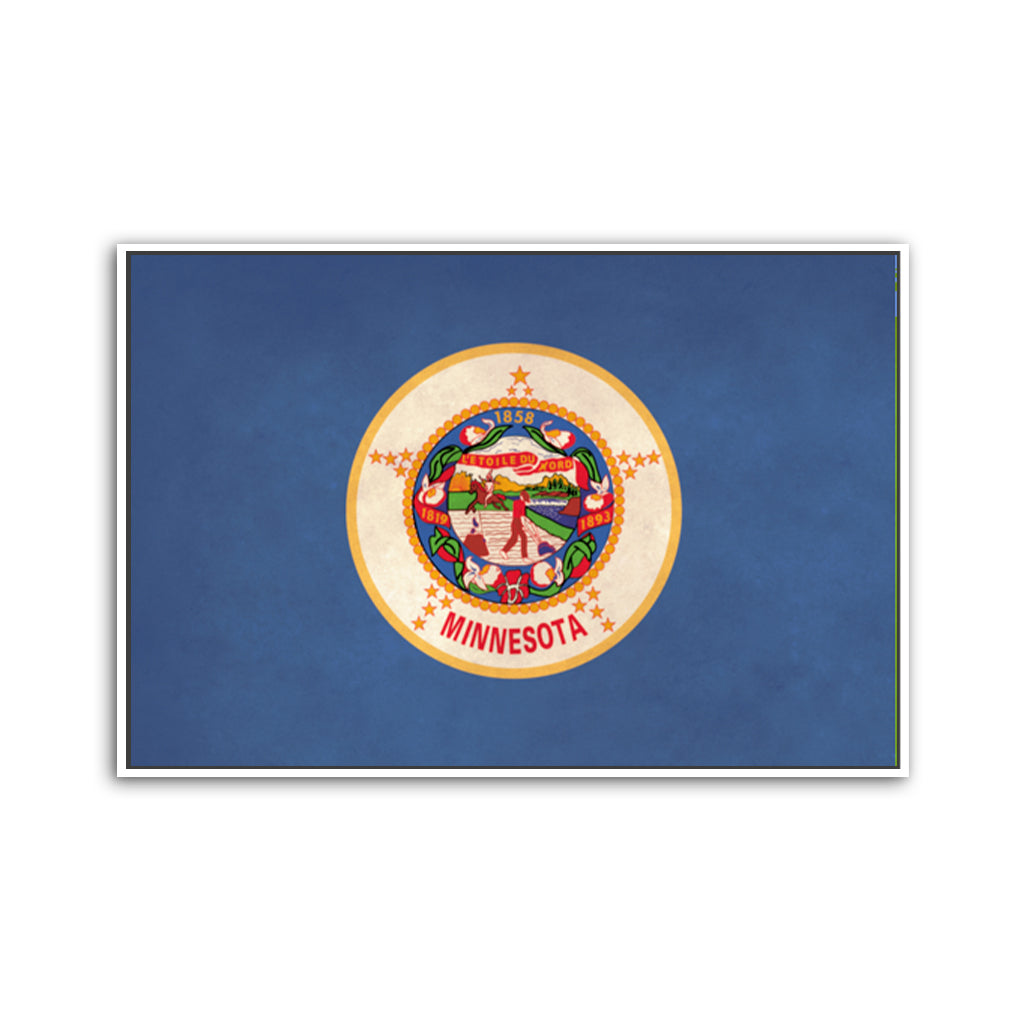 Distressed Minnesota Flag Canvas Art Print