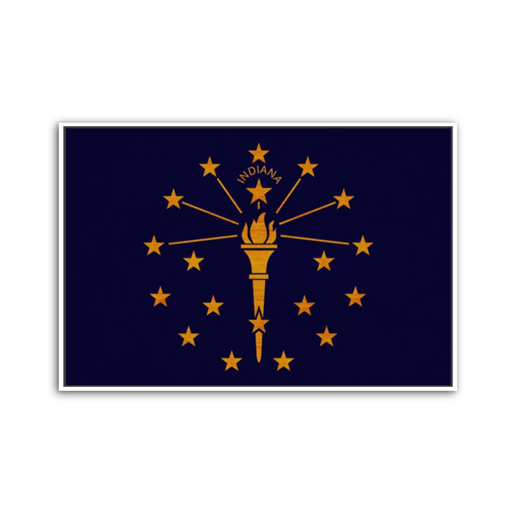 Rustic Indiana Flag Canvas Art Print