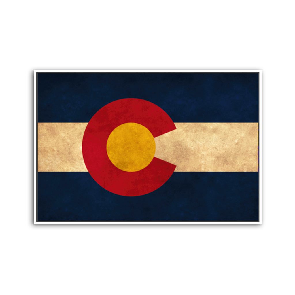 Distressed Colorado Canvas Flag Art Print