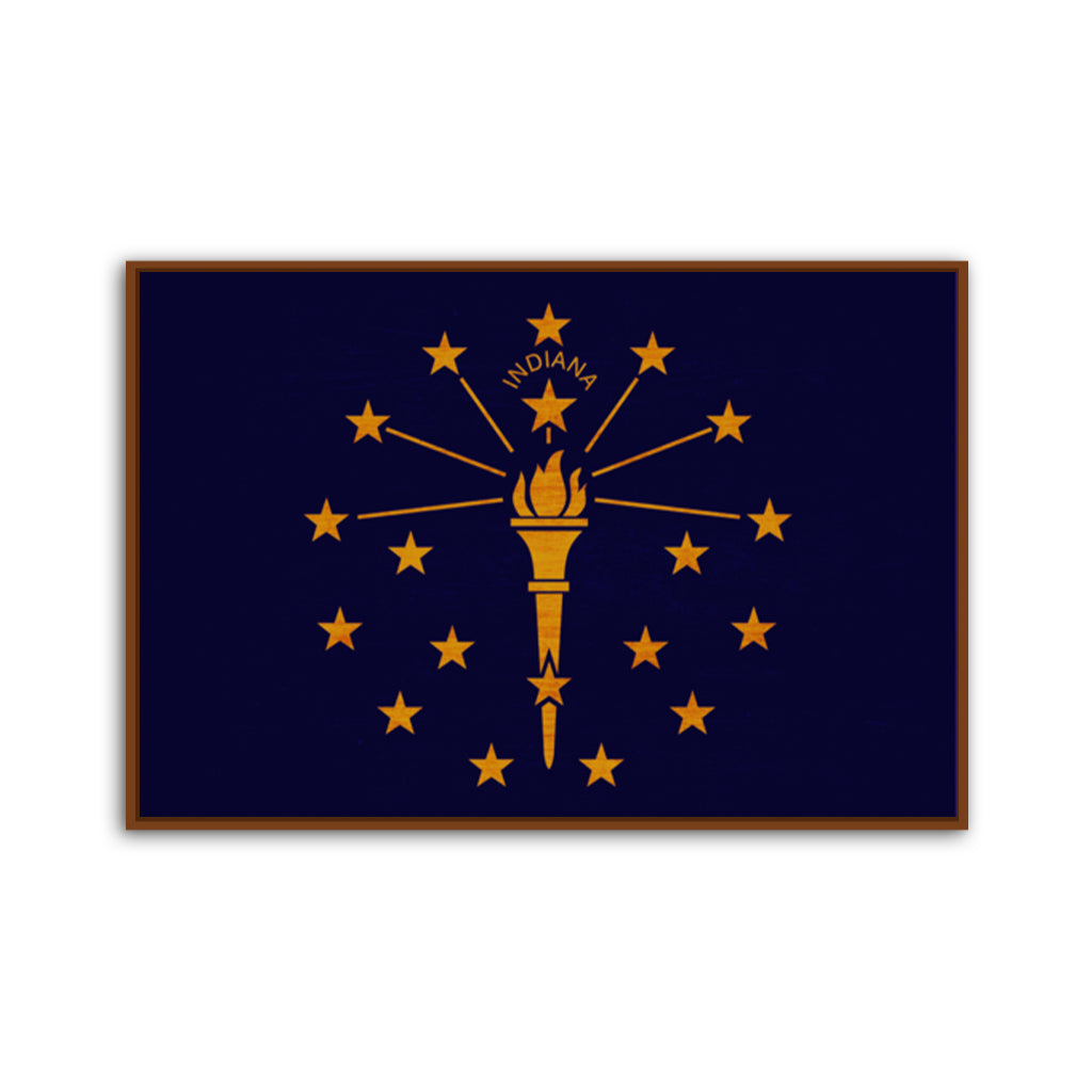 Rustic Indiana Flag Canvas Art Print