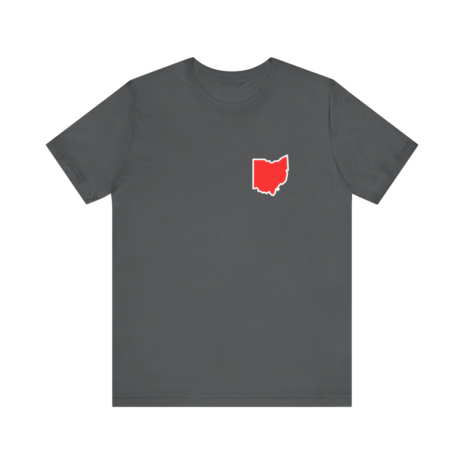 Ohio Red Outline T‑Shirt — Minimal State Silhouette Tee