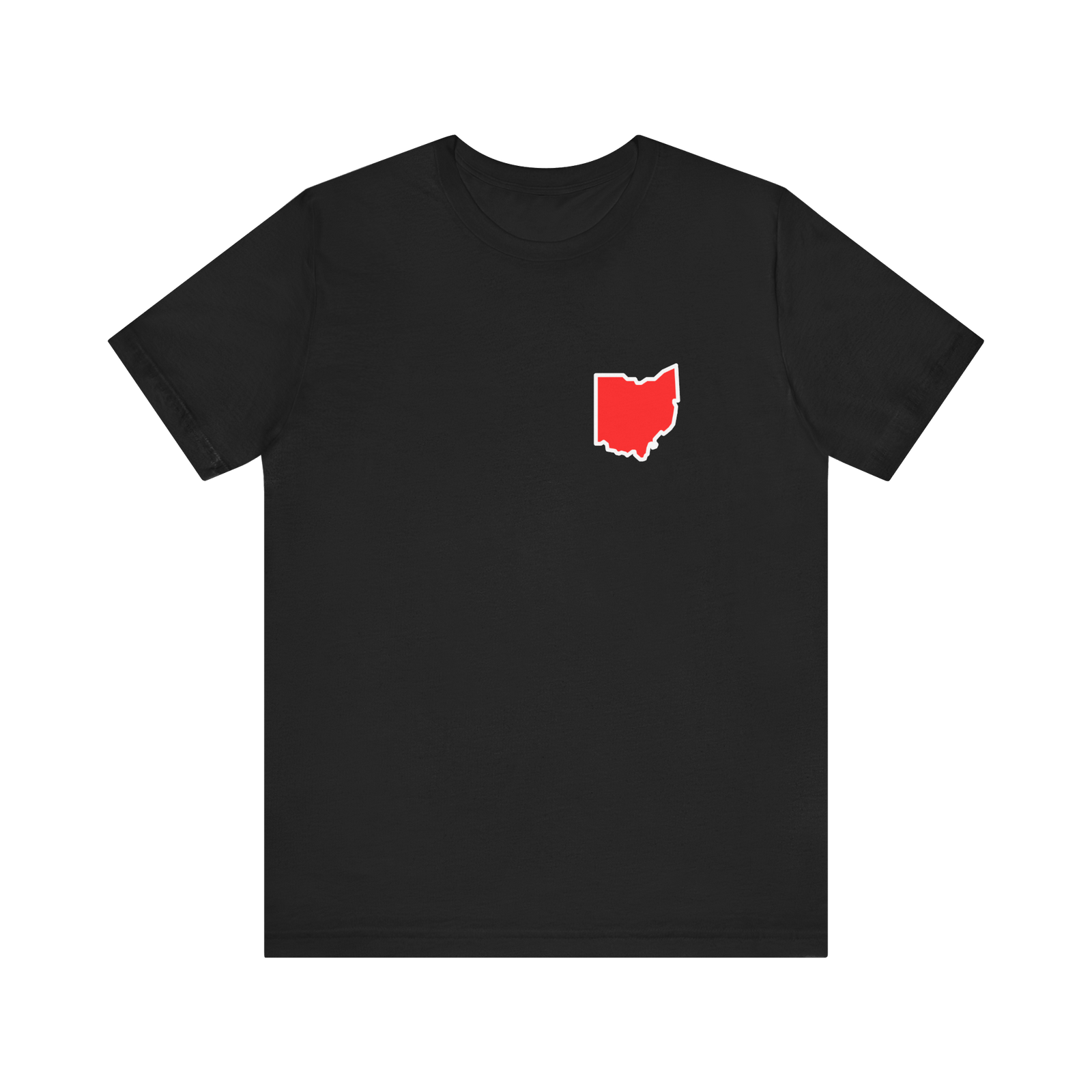 Ohio Red Outline T‑Shirt — Minimal State Silhouette Tee