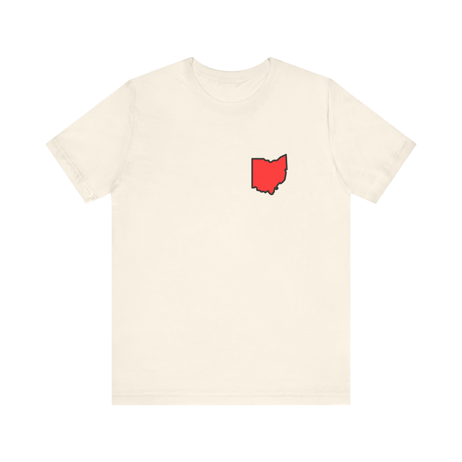 Ohio Red Outline T‑Shirt — Minimal State Silhouette Tee