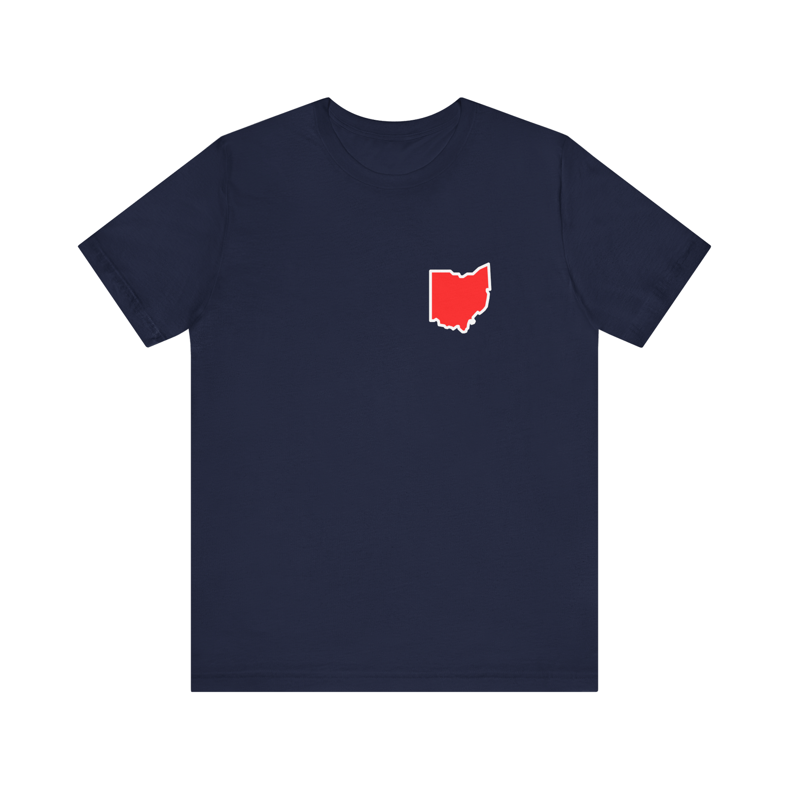Ohio Red Outline T‑Shirt — Minimal State Silhouette Tee