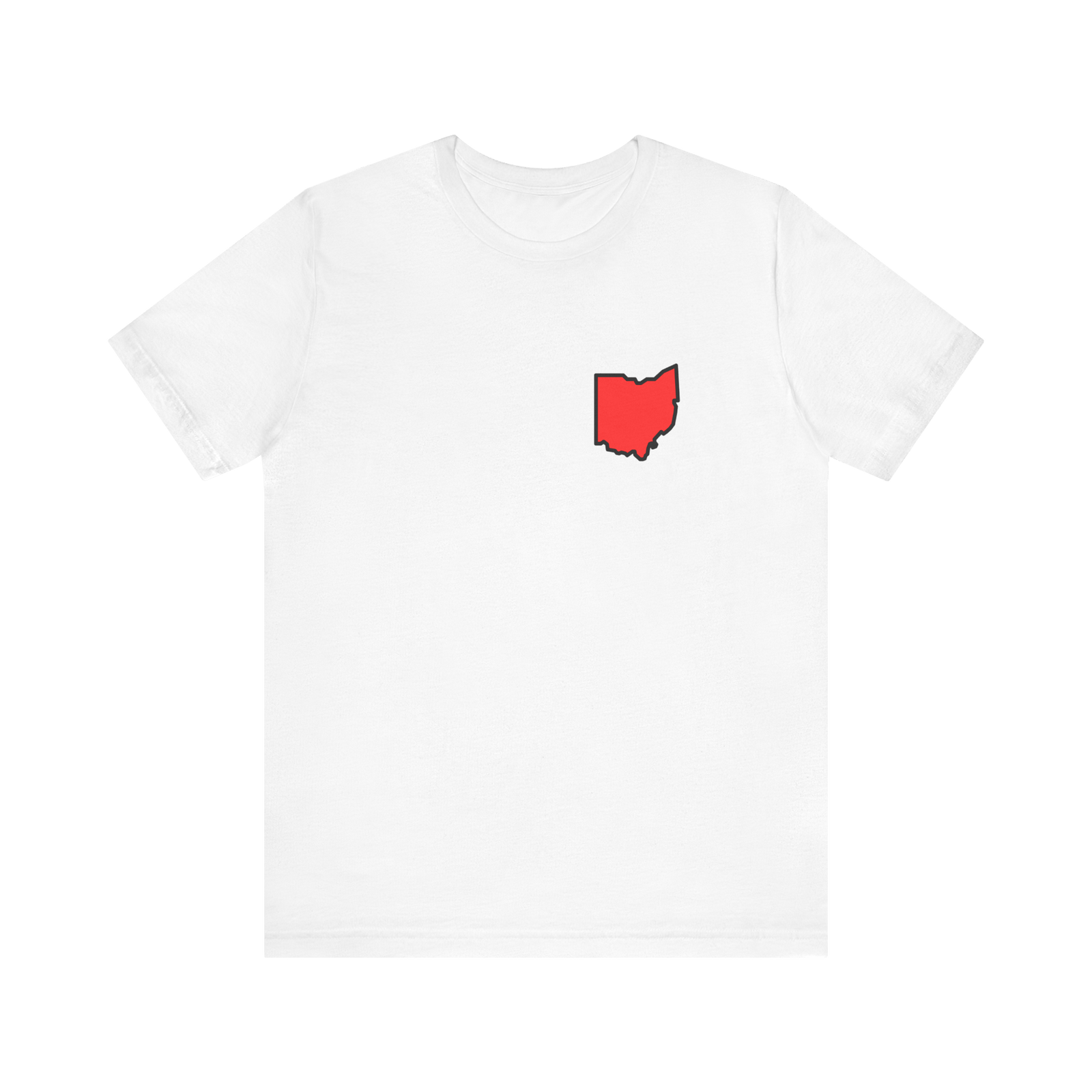 Ohio Red Outline T‑Shirt — Minimal State Silhouette Tee