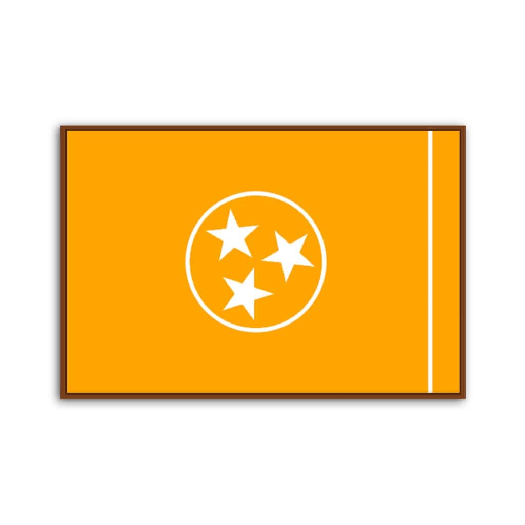 Orange & White Tennessee Flag Canvas Wall Art Print