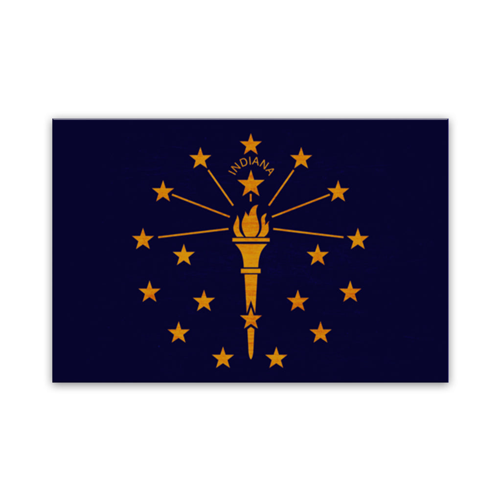 Rustic Indiana Flag Canvas Art Print