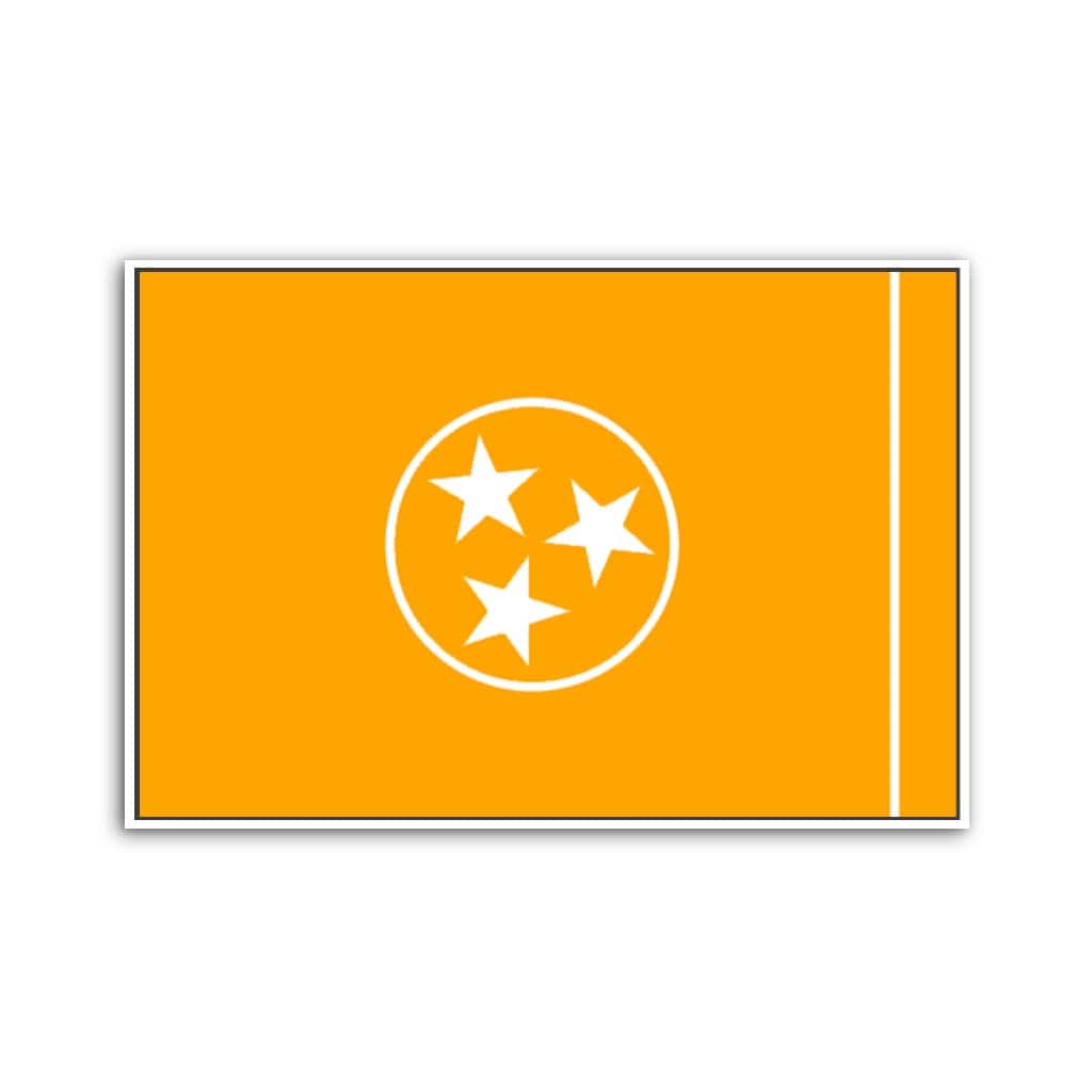 Orange & White Tennessee Flag Canvas Wall Art Print
