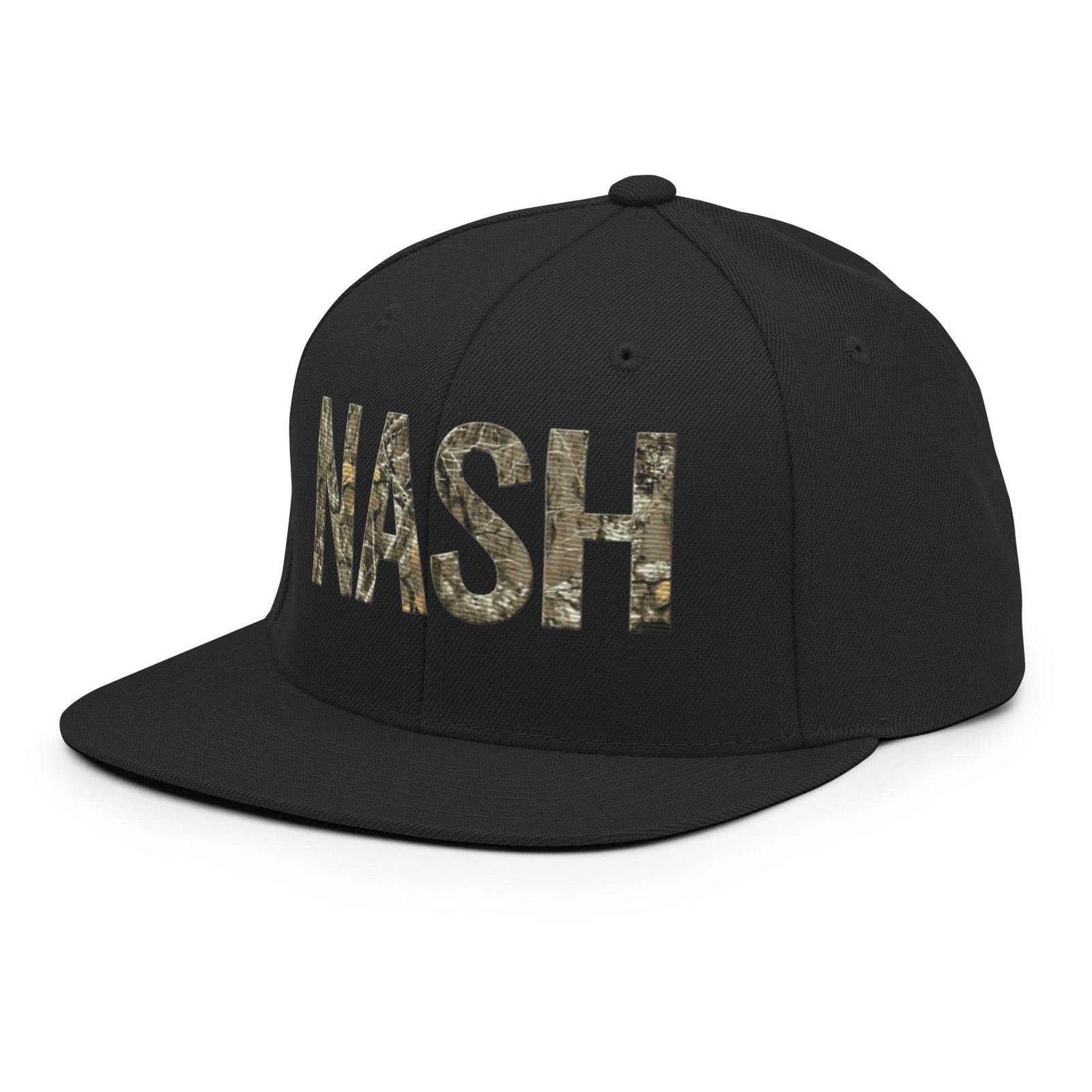 Nash Woodland Camo Black Snapback Hat