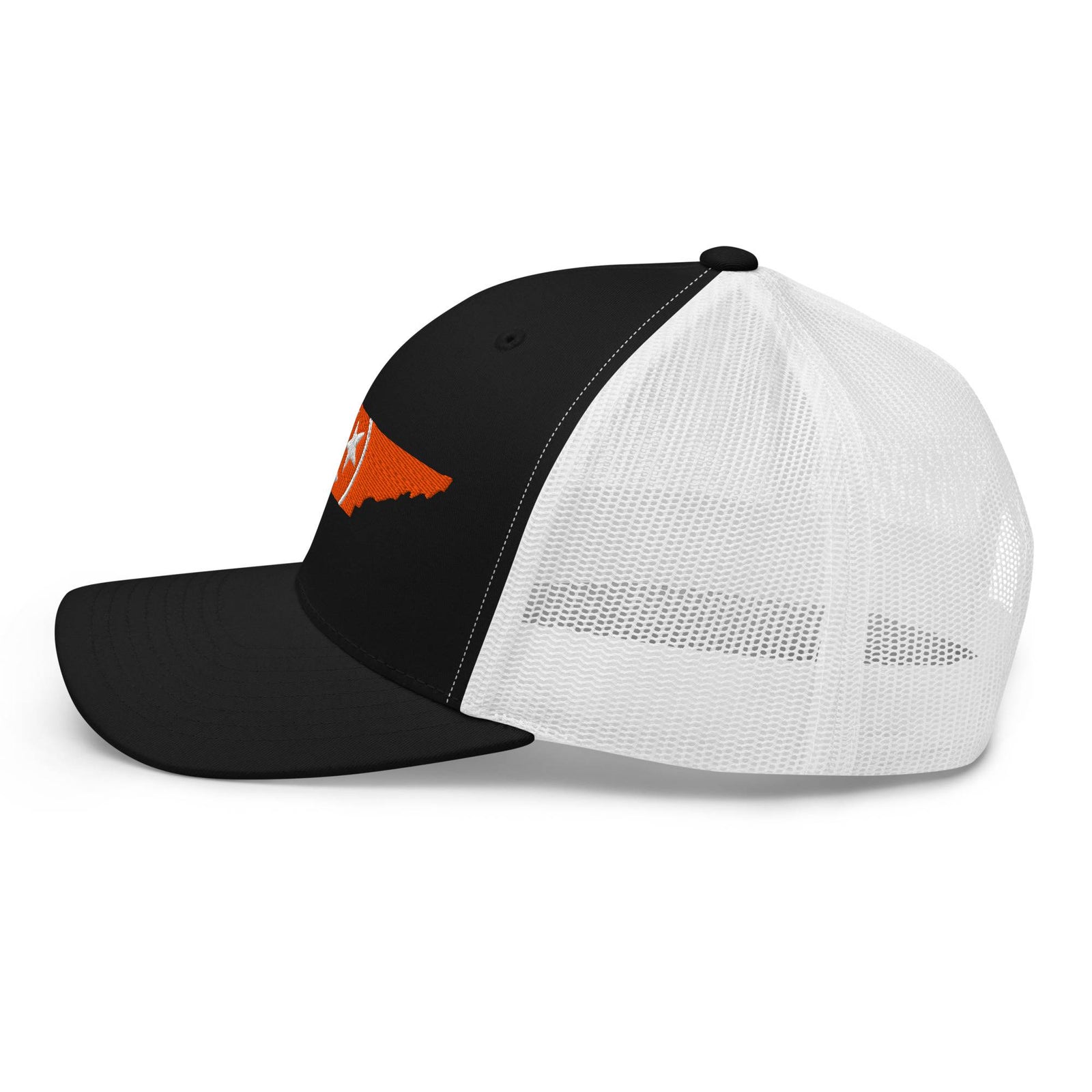 Orange Tennessee Flag Trucker Hat (Black & White)