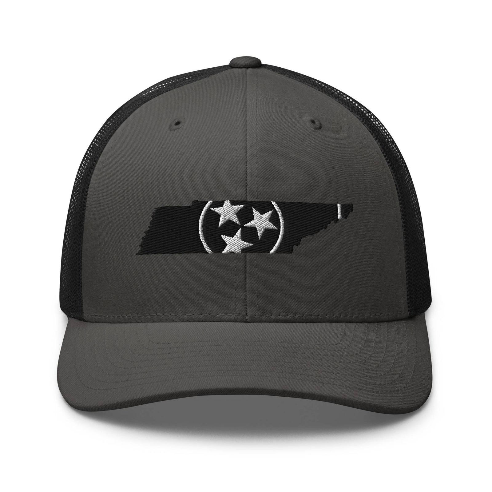 Black and White Tennessee Flag Trucker Hat