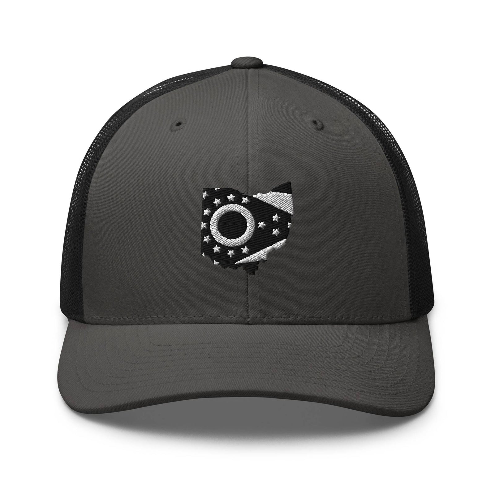 Black and White Ohio Flag Trucker Hat