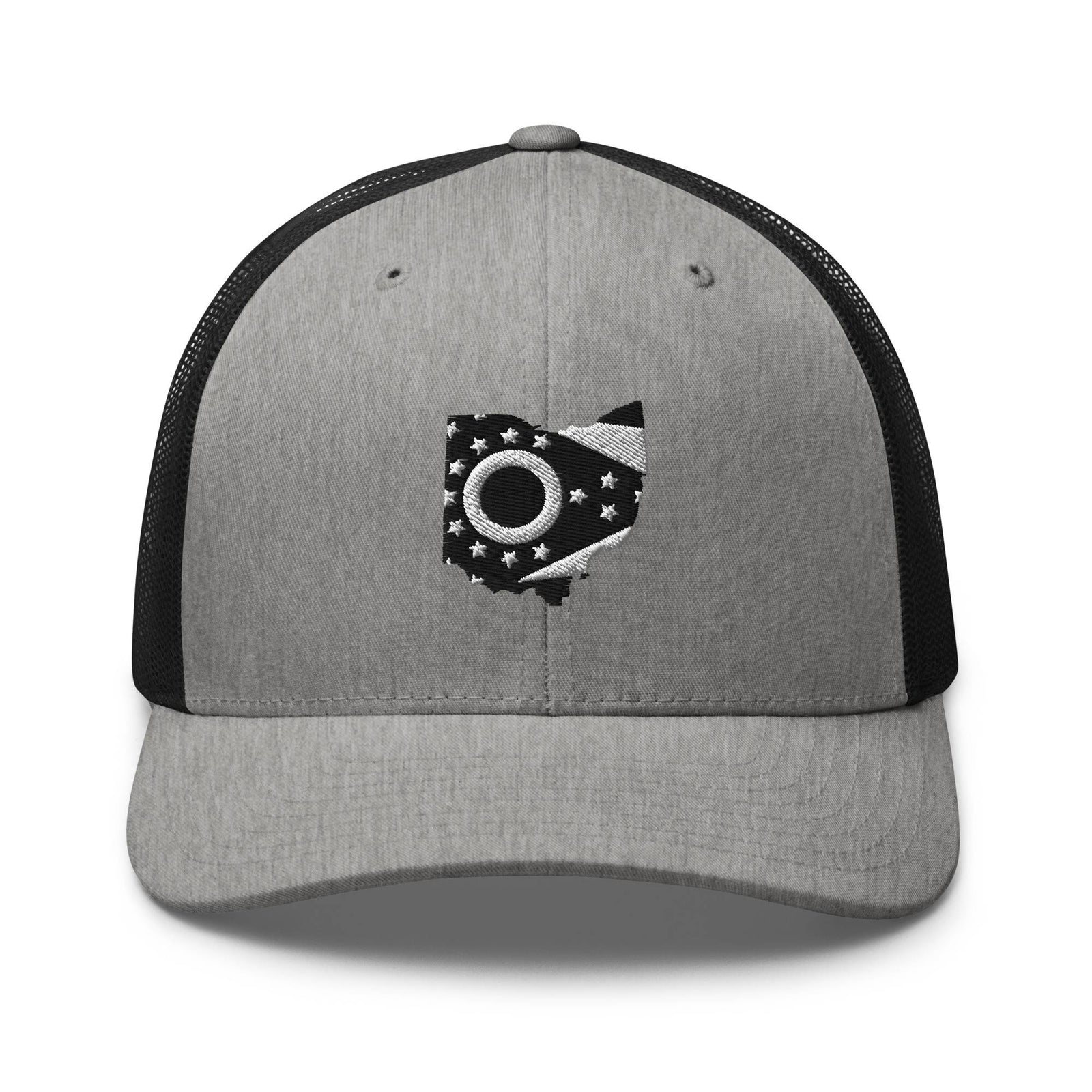Black and White Ohio Flag Trucker Hat