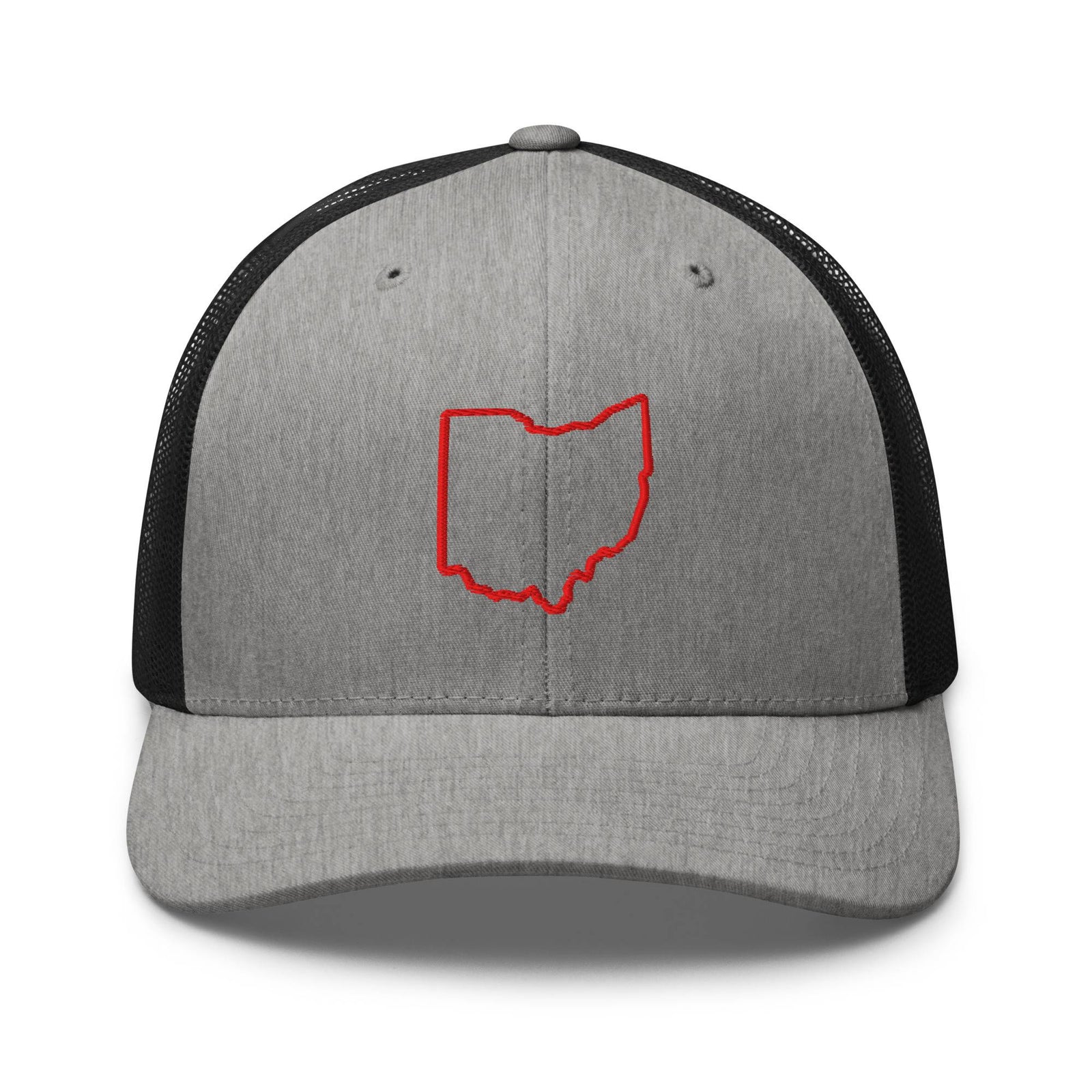 Red Ohio Outline Trucker Hat