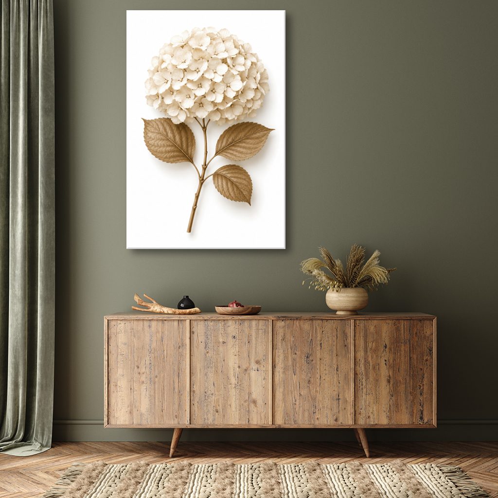 Dried Hydrangea Canvas Wall Art Print